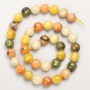 Assorted Natural Stone Faceted Round Beads on Thread, Diameter 10mm+/-, Length 38cm+