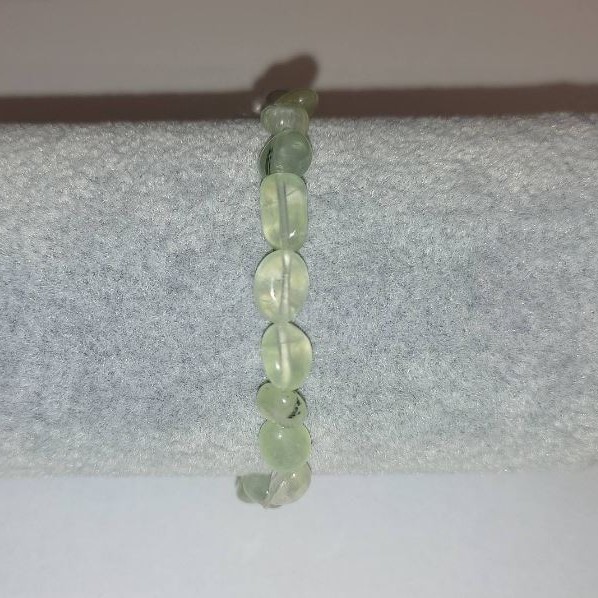 Prehnite Tumbled Bracelet, Diameter 7x10mm, Length 18cm on Elastic