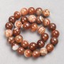Orange Agate Beads, Smooth Round, on Nylon Thread, Diameter 12mm+-, Length 38cm+