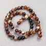 Brown Agate Beads, Smooth Round, on Nylon Thread, Diameter 6mm+-, Length 38cm+