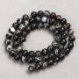 Dark Brown Agate Beads, Smooth Round, on Nylon Thread, Diameter 6mm+-, Length 38cm+