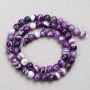 Purple Agate Beads, Smooth Round, Diameter 6mm+-, Length 38cm+- on Nylon Thread