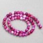 Raspberry Agate Beads, Smooth Round, Diameter 6mm+-, Length 38cm+- on Nylon Thread