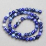 Blue Agate Beads, Smooth Round, Diameter 6mm+-, Length 38cm+- on Nylon Thread