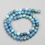 Blue Agate Beads, smooth round bead on fishing line, diameter 6mm+/-, length 38cm+