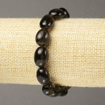 Smoky Quartz Bracelet, natural stone, tumbled, d 13x10mm+/-, length 18cm+