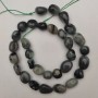 Moss Agate Beads, natural stone, tumbled, diameter 10x13mm+/-, length 39cm+/- on fishing line