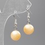 Selenite Earrings (Faux Acrylic), Smooth Ball, Diameter 12.5mm+-, Length 3.5cm