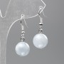 Aquamarine Earrings (artificial acrylic), smooth round bead, diameter 12.5mm+/-, length 3.5cm