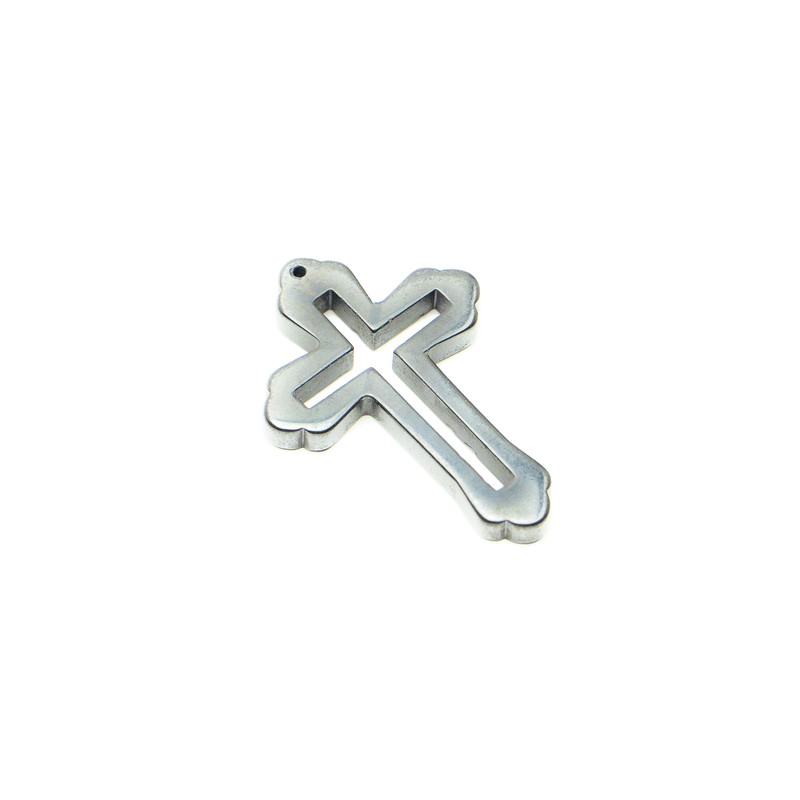 Hematite Cross Pendant, 30.5x44x4.5mm+