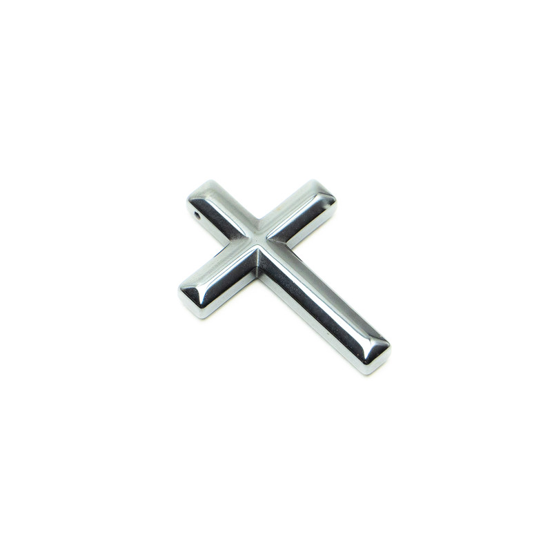 Hematite Cross Pendant, 23x35.5x5mm+