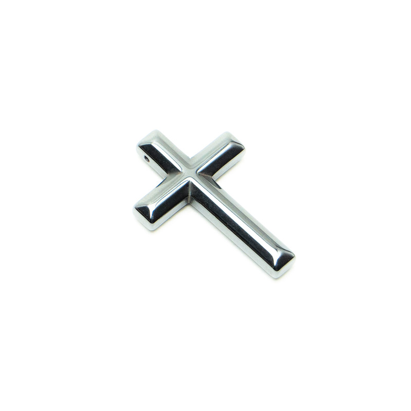 Hematite Cross Pendant, 31x43x6mm+