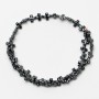 Hematite Cross Beads, diameter 8x8x3mm+-, length 40cm+- on a strand