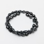 Hematite Skull Beads, diameter 8x10x7.5mm+-, length 39cm+- on a strand