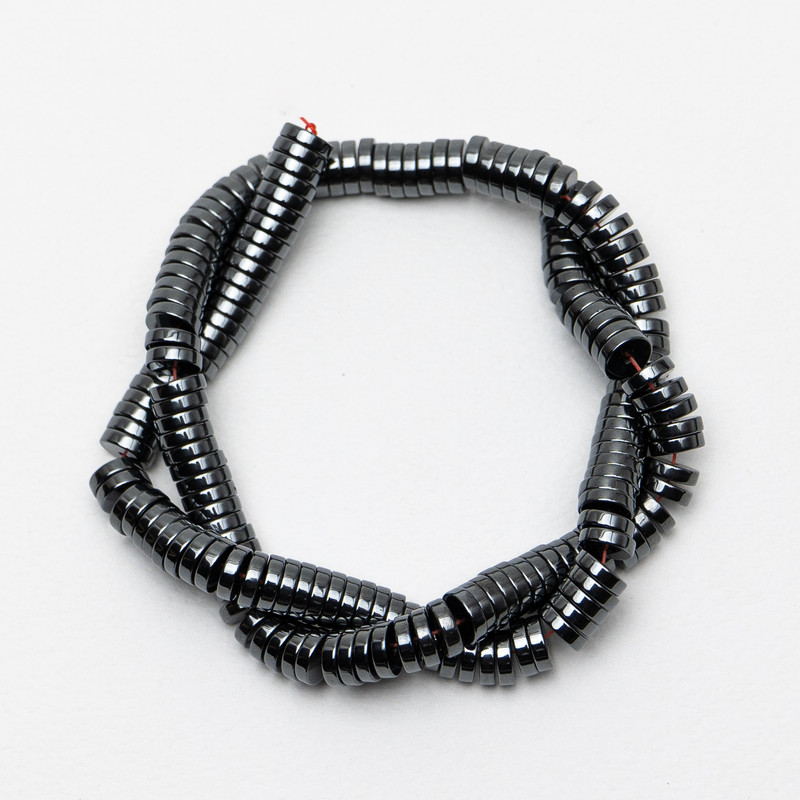 Hematite Beads Disc, diameter 8x2mm+-, length 40cm+- on fishing line