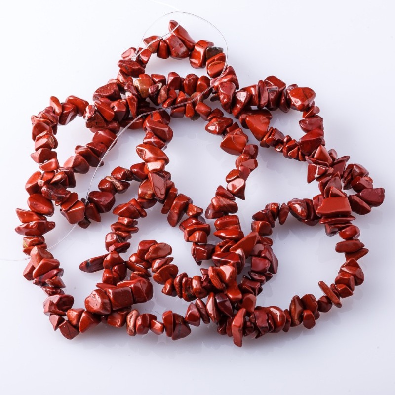 Natural Stone Beads on Strand Red Jasper "stone chip" 3-10mm 85-90cm