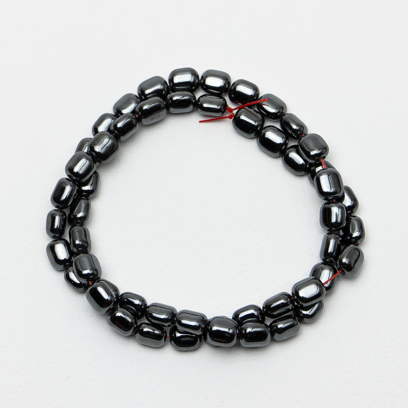 Hematite Beads Rectangle, diameter 7x8x5mm+-, length 40cm+- on fishing line