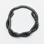 Hematite Zigzag Beads, diameter 6x4mm+-, length 39cm+- on thread