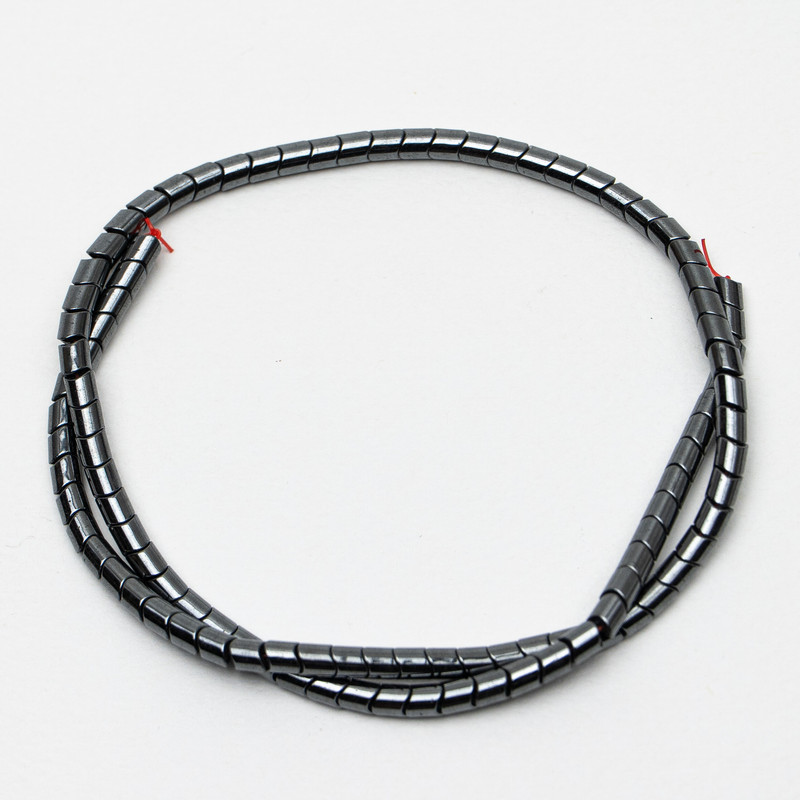 Hematite Zigzag Beads, diameter 4x5mm+-, length 41cm+- on thread