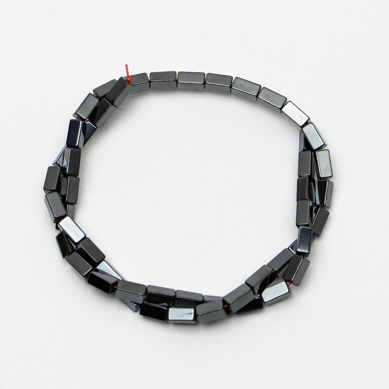 Hematite Beads Rectangle, Diameter 4x8mm+-, Length 40cm+- on Fishing Line
