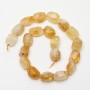 Citrine Beads natural stone faceted, diameter 14x20mm+-, length 40cm+- on thread