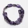 Amethyst Beads natural stone, rectangle, diameter 13x18x6mm, length 40cm on fishing line