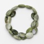 Jadeite Beads natural stone, oval, diameter 13x18x6mm, length 40cm on fishing line