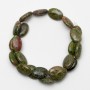 Heliotrope Jasper Natural Stone Beads, oval, size 13x18x6mm, length 40cm on thread