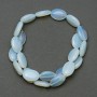 Moonstone Beads (synthetic), oval, size 13x18x6mm, length 40cm on thread