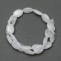 Rock Crystal Beads, natural stone, oval, diameter 13x18x6mm, 40cm strand