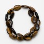 Tiger's Eye Natural Stone Beads, oval, size 13x18x6mm, length 40cm on thread