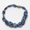 Sodalite Beads, natural stone, oval, diameter 13x18x6mm, 40cm strand