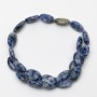 Sodalite Beads, natural stone, oval, diameter 13x18x6mm, 40cm strand