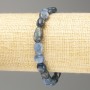 Bracelet Chrysocolla natural gemstone faceted, diameter 10x12mm+-, length 18cm (stretch)