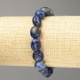 Bracelet Lapis Lazuli natural gemstone faceted, diameter 10×12mm +-, length 18cm (stretch)