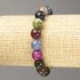 Bracelet with Semi-Precious Stones, artificial smooth beads, diameter 10(±)mm, length 18cm (stretch)