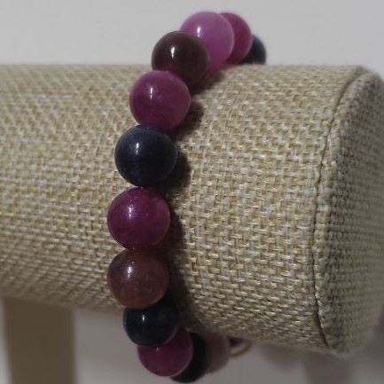 Bracelet Gemstones artificial smooth bead, diameter 10 (±) mm, length 18 cm (stretch)