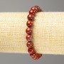 Bracelet Red Jasper natural stone smooth ball, diameter 8.5(+-)mm, length 18cm (stretch)