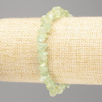Bracelet Prehnite natural stone, faceted, diameter 9×3 (±) mm, length 18 cm (stretch)