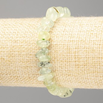 Bracelet Prénite natural stone, tumbled, diameter 11x5(±)mm, length 18cm (stretch)