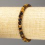 Tiger's Eye bracelet, faceted cube beads 5x5 mm, length 18 cm (stretch)