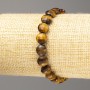 Tiger's Eye Natural Stone Bracelet, Faceted Disc, 8x6mm, 18cm (stretch)