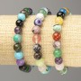 Bracelet Assorted Smooth Ball, diameter 8(±)mm, length 18cm (stretch)