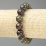 Jasper Bracelet 'Dragon's Blood' natural stone smooth ball, diameter 12.5 (±) mm, length 18 cm (stretch)