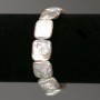 Bracelet with Baroque Pearls rectangle in petrol tone, diameter 14x16mm+-, length 18cm +- (stretch)