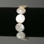 Baroque Pearl Bracelet, coin shape, petrol hue, 16mm diameter ±, length 18cm ± (stretch)