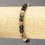 Tourmaline Bracelet, Natural Stone Faceted Cube 6x6mm, Length 18cm (Stretch)