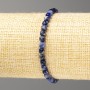 Sodalite Bracelet, Natural Stone Faceted Cube, Diameter 4-5mm+/-, Length 18cm (Stretch)