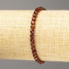 Hessonite Garnet Bracelet, Natural Stone Faceted Cube, Diameter 4mm+/-, Length 18cm (Stretch)