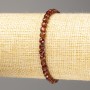 Hessonite Garnet Bracelet, Natural Stone Faceted Cube, Diameter 4mm+/-, Length 18cm (Stretch)